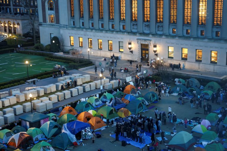 مخيم الاحتجاج في جامعة كولومبيا كان مصدر إلهام لجامعات أخرى
