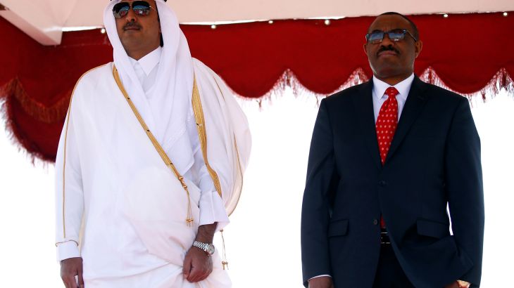 أمير دولة قطر لدى وصوله إلى إثيوبيا