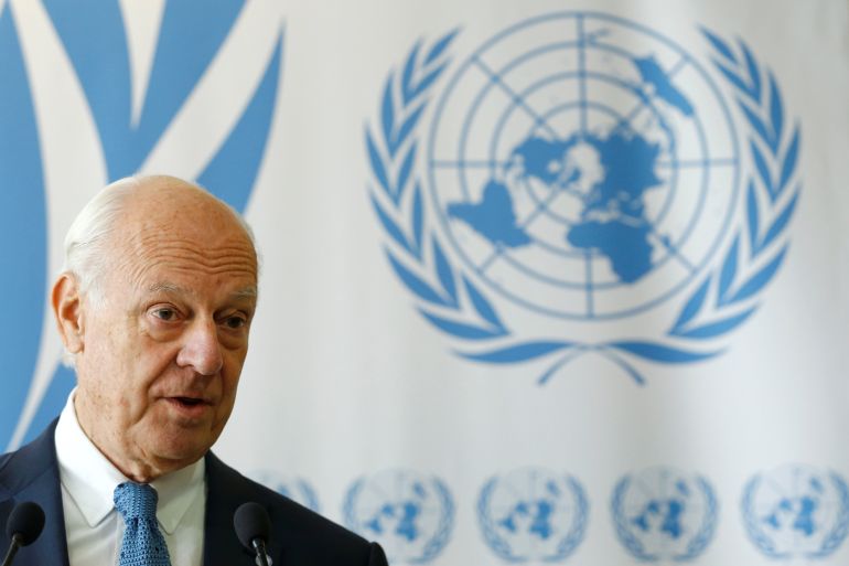مبعوث الأمم المتحدة لمحادثات السلام السورية ستافان دي ميستورا 