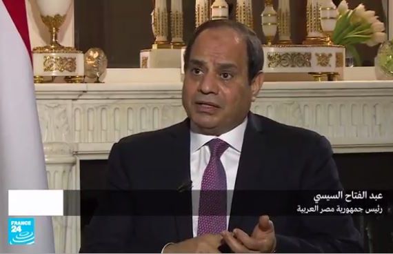 الرئيس المصري عبد الفتاح السيسي في حوار له مع فرانس24