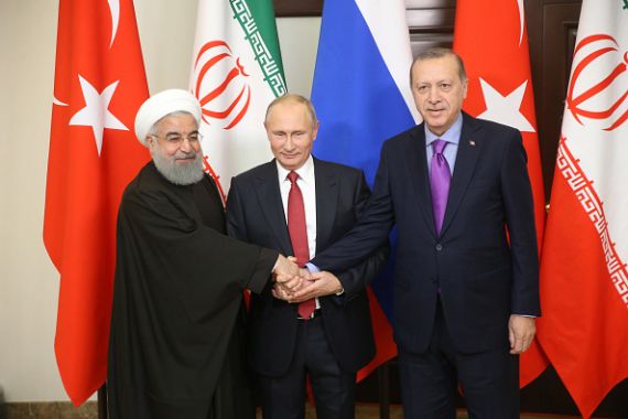 رؤساء تركيا وروسيا وإيران