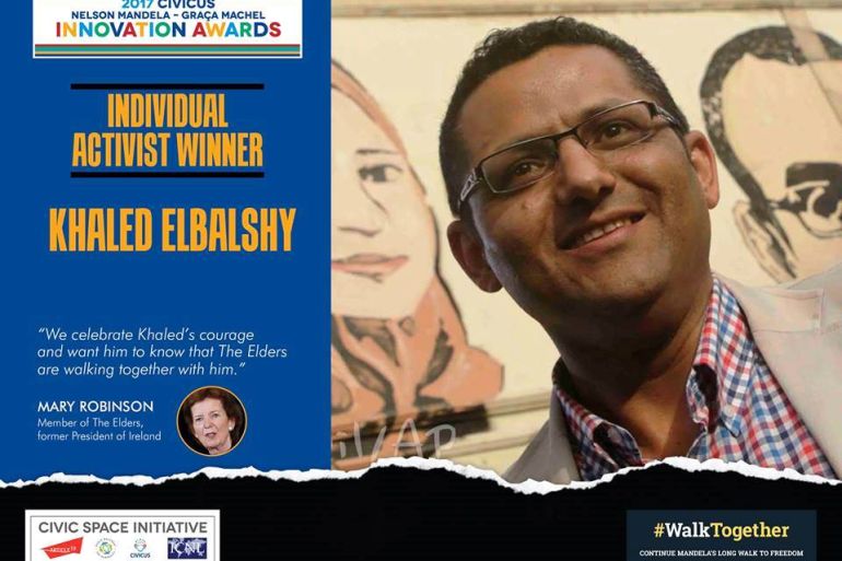 المصري خالد البلشي يفوز بجائزة مانديلا لحقوق الإنسان