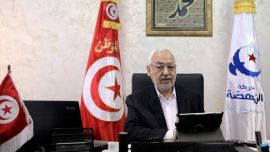 راشد الغنوشي رئيس حركة النهضة الإسلامية في تونس 