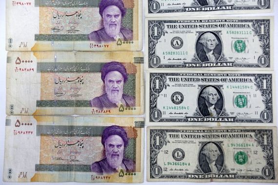 الدولار الأمريكي والريال الإيراني