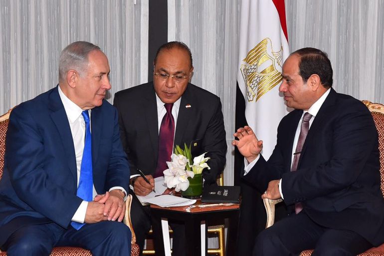 الرئيس المصري عبد الفتاح السيسي ورئيس الوزراء الإسرائيلي بنيامين نتنياهو