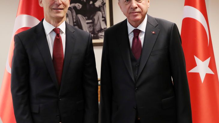 الرئيس التركي رجب طيب أردوغان والأمين العام لحلف شمال الأطلسي(ناتو) ينس ستولتنبرغ 