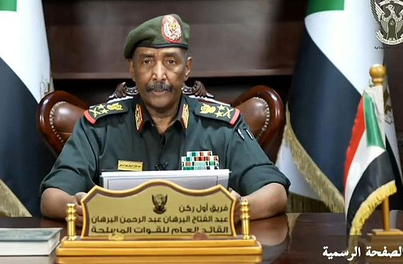 القائد العام للقوات المسلحة رئيس مجلس السيادة السوداني عبد الفتاح البرهان