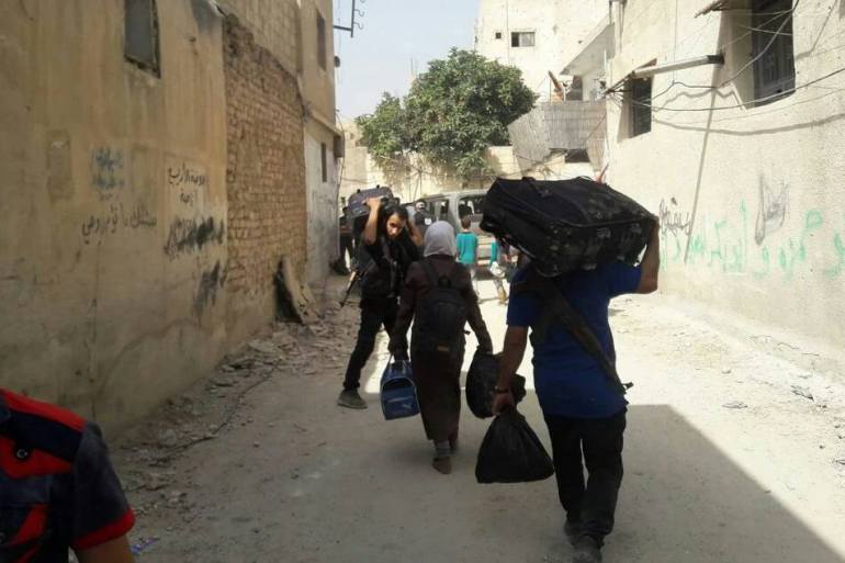 تهجير السوريين في حي القابون قرب دمشق