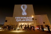 شعار بطولة كأس العالم فيفا قطر ٢٠٢٢ (رويترز)