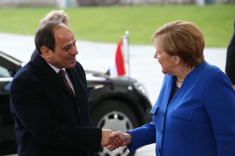 المستشارة الألمانية أنغيلا ميركل والرئيس المصري عبدالفتاح السيسي