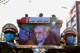 مراسم تشييع جنازة العالم الإيراني محسن فخري زاده في طهران اليوم