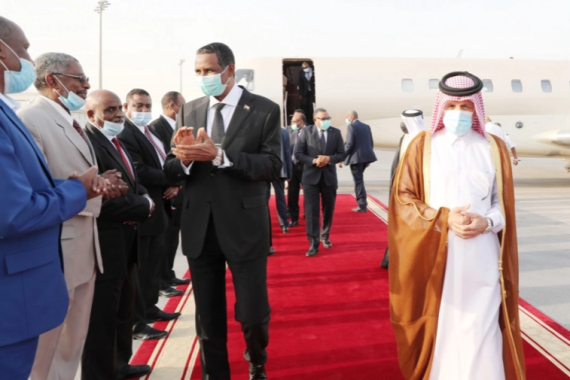 نائب رئيس مجلس السيادة الانتقالي السوداني محمد حمدان دقلو (حميدتي) يصل إلى الدوحة