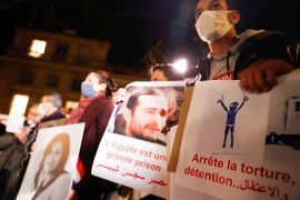 مظاهرة سابقة في فرنسا تنديدا بأوضاع حقوق الإنسان في مصر