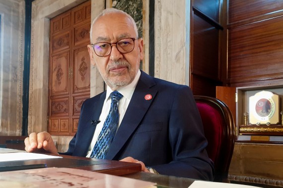 راشد الغنوشي رئيس حزب حركة النهضة ورئيس البرلمان التونسي