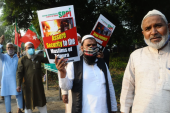 مظاهرات في نيودلهي تندد بالعنف ضد المسلمين وتطالب بحمايتهم (الأناضول)