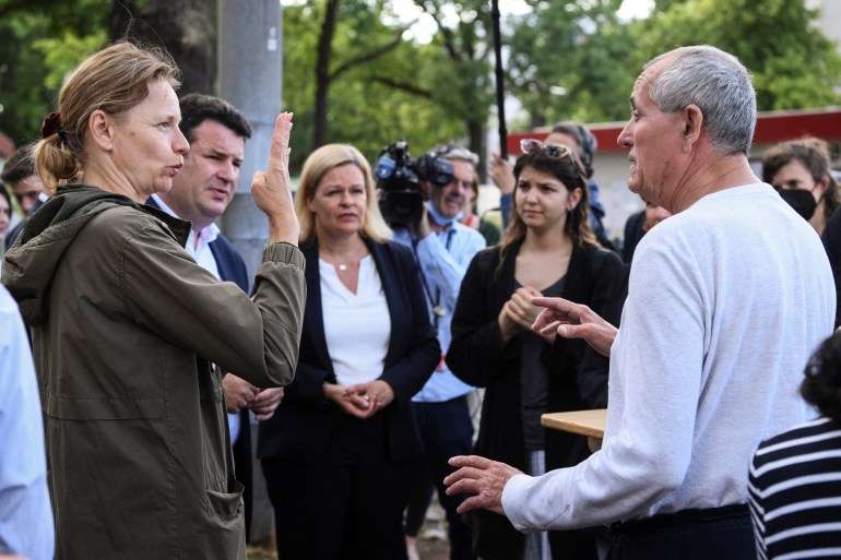 German Interior Minister Faeser and Labour Minister Heil visit a home for refugees from Ukraine, in Berlin
