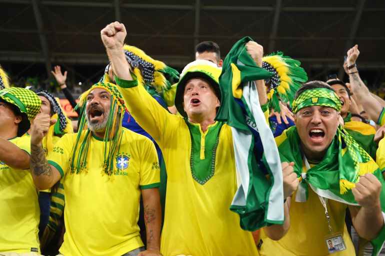 جماهير البرازيل تحتفل بالتأهل لدرو الثمانية