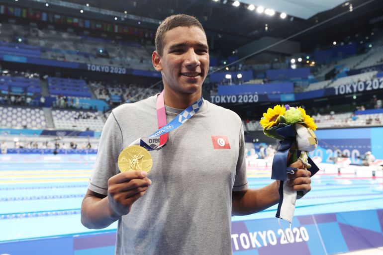 السباح التونسي أحمد الحفناوي في بطولة طوكيو 2020