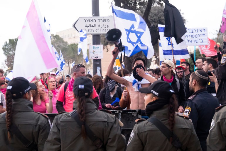 Protests Ahead Of Israel's Coalition First Hearing Vote On Judicial Change