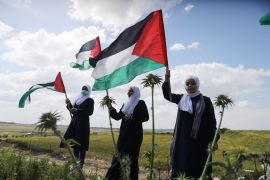 من احتفالات يوم الأرض الفلسطيني في غزة (الأناضول)