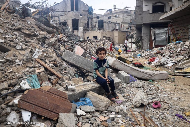 اليونيسف أشارت إلى إجبار حوالي مليون طفل على النزوح قسراً من منازلهم في غزة (وسائل التواصل)